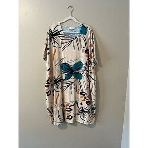 Noen Art To Wear Tunic Top Dress Abstract Art Teacher Pockets Boho Floral Ss 20